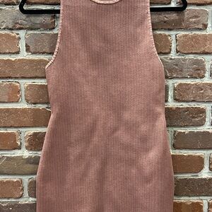 Babaton Mauve Ribbed Knit Top